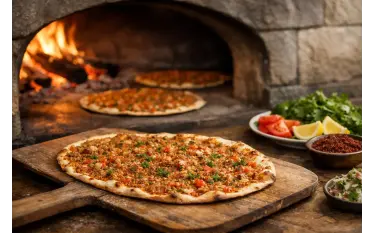 Taş Fırında Lahmacun Pişirme Örneği